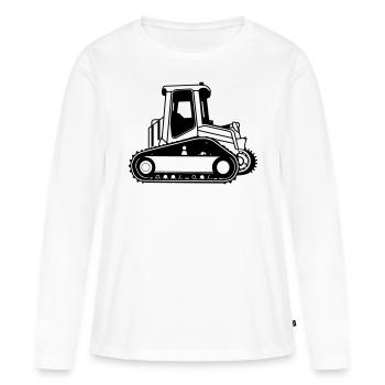 bulldozer - T-shirt manches longues Premium bio Femme - blanc - Devant - Julia (174cm)