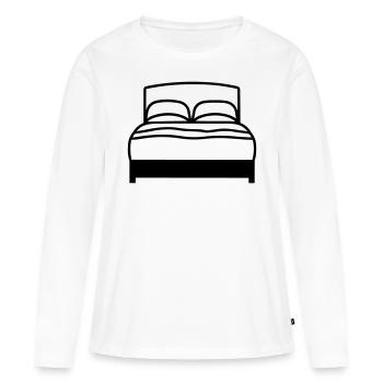 Lit deux place - T-shirt manches longues Premium bio Femme - blanc - Devant - Julia (174cm)