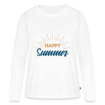Sommer Happy Summer Festival Musik Geschenk - Frauen Premium Bio Langarmshirt - Weiß - Vorne - Julia (174cm)