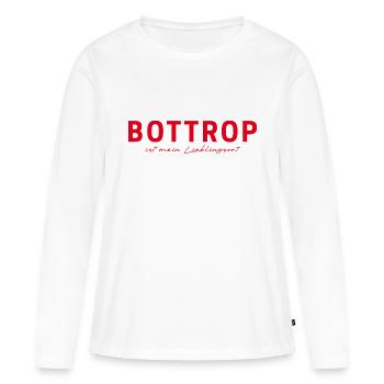 T-shirt Bottrop – Parfait pour les vrais fans - T-shirt manches longues Premium bio Femme - blanc - Devant - Julia (174cm)