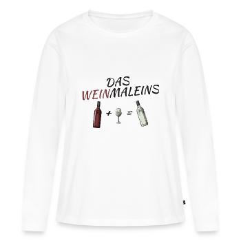 LE DISTRICT DE VIN (jeu de mots multijoueur avec du vin) - T-shirt manches longues Premium bio Femme - blanc - Devant - Julia (174cm)