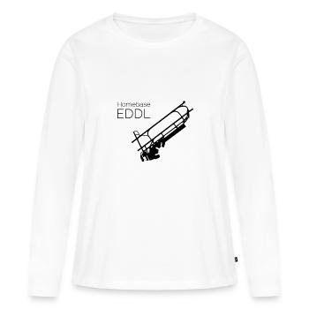 Flughafen Düsseldorf - Frauen Premium Bio Langarmshirt - Weiß - Vorne - Julia (174cm)