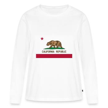Californie - T-shirt manches longues Premium bio Femme - blanc - Devant - Julia (174cm)