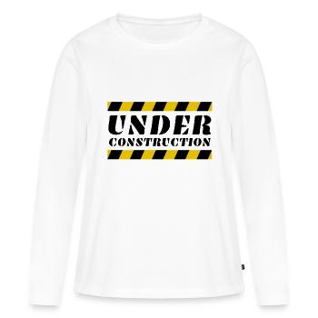 En construction - T-shirt manches longues Premium bio Femme - blanc - Devant - Julia (174cm)