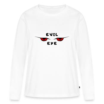 Mauvais œil - T-shirt manches longues Premium bio Femme - blanc - Devant - Julia (174cm)