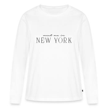 Retrouvez-moi à New York - T-shirt manches longues Premium bio Femme - blanc - Devant - Julia (174cm)