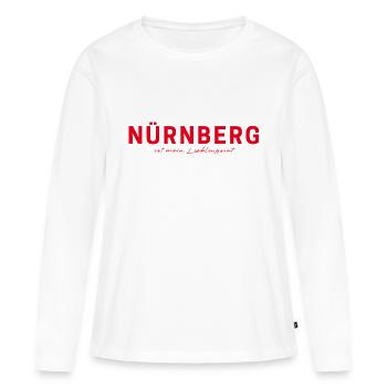 T-shirt de Nuremberg – pour les fans et les amoureux - T-shirt manches longues Premium bio Femme - blanc - Devant - Julia (174cm)