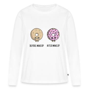 süße Make-Up Donuts Geschenk - Frauen Premium Bio Langarmshirt - Weiß - Vorne - Julia (174cm)
