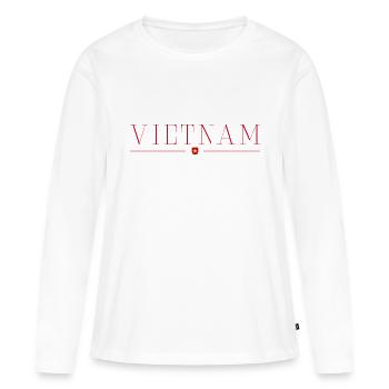 J’adore le Vietnam - T-shirt manches longues Premium bio Femme - blanc - Devant - Julia (174cm)