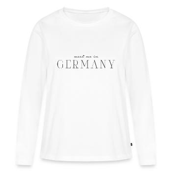 Meet me in Germany - Frauen Premium Bio Langarmshirt - Weiß - Vorne - Julia (174cm)