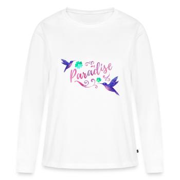 Paradise watercolor - Women's Premium Organic Long Sleeve Shirt - white - Front - Julia (174cm)