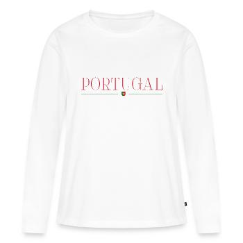 Portugal T-Shirt : Soleil, Mer, Style - T-shirt manches longues Premium bio Femme - blanc - Devant - Julia (174cm)