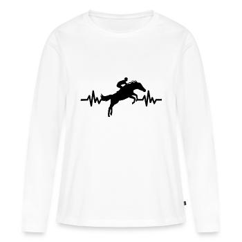 Heartbeat Horse - Stallion Mare Ross Equestrian - T-shirt manches longues Premium bio Femme - blanc - Devant - Julia (174cm)