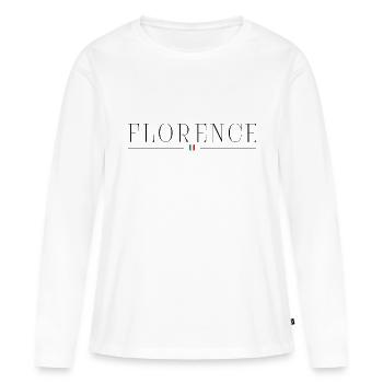 J’aime Florence - T-shirt manches longues Premium bio Femme - blanc - Devant - Julia (174cm)