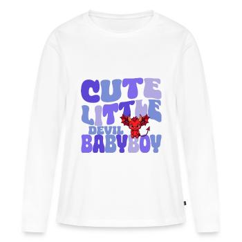 Babyboy - Petit Diable mignon - T-shirt manches longues Premium bio Femme - blanc - Devant - Julia (174cm)