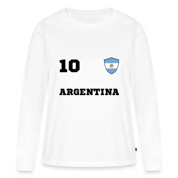 Equipe d'Equipe ARGENTINE - T-shirt manches longues Premium bio Femme - blanc - Devant - Julia (174cm)