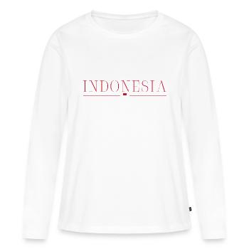 J’aime l’Indonésie - T-shirt manches longues Premium bio Femme - blanc - Devant - Julia (174cm)