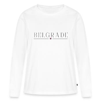 J’adore Belgrade - T-shirt manches longues Premium bio Femme - blanc - Devant - Julia (174cm)