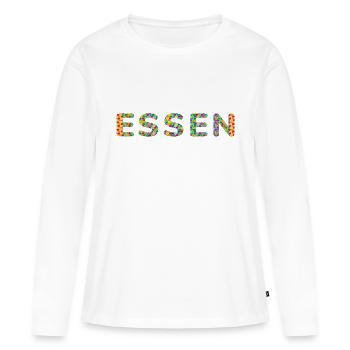 Food Fan T-Shirt – Pour les vrais fans ! - T-shirt manches longues Premium bio Femme - blanc - Devant - Julia (174cm)