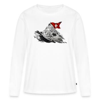 Souvenir de montagne du Cervin souvenir à vendre - T-shirt manches longues Premium bio Femme - blanc - Devant - Julia (174cm)