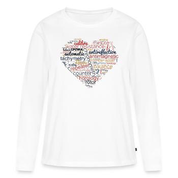 Horlogerie et horlogerie - T-shirt manches longues Premium bio Femme - blanc - Devant - Julia (174cm)
