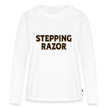 Stepping Razor T-Shirt - Frauen Premium Bio Langarmshirt - Weiß - Vorne - Julia (174cm)