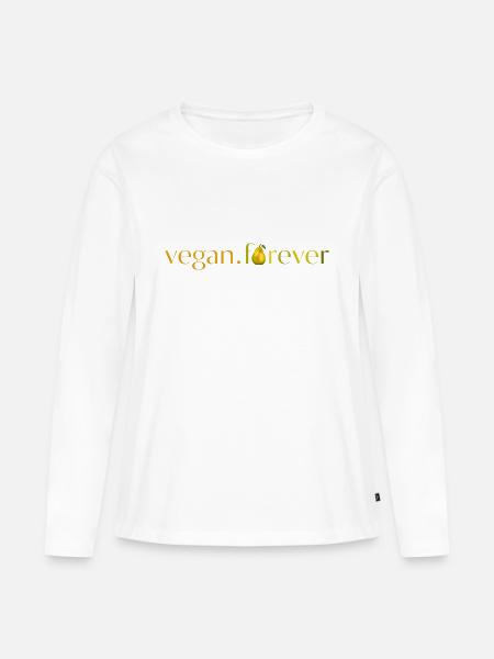 Vegane Birne für immer - Frauen Premium Bio Langarmshirt - Weiß