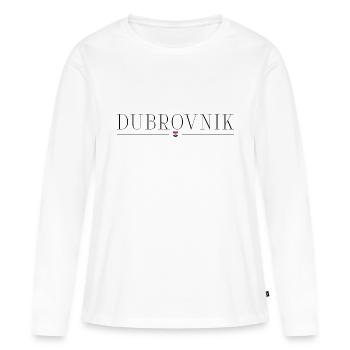 T-shirt Dubrovnik : Histoire, Charme - T-shirt manches longues Premium bio Femme - blanc - Devant - Julia (174cm)