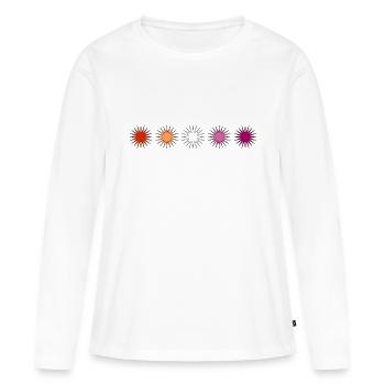 Fierté lesbienne subtile - T-shirt manches longues Premium bio Femme - blanc - Devant - Julia (174cm)
