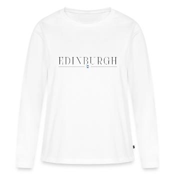 J’adore Édimbourg - T-shirt manches longues Premium bio Femme - blanc - Devant - Julia (174cm)