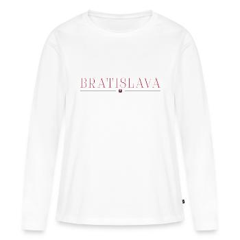 Bratislava, Slovaquie Style Design T-Shirt - T-shirt manches longues Premium bio Femme - blanc - Devant - Julia (174cm)
