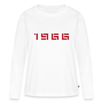 Année de naissance Naissance Né en - Fabriqué en 1966 - T-shirt manches longues Premium bio Femme - blanc - Devant - Julia (174cm)