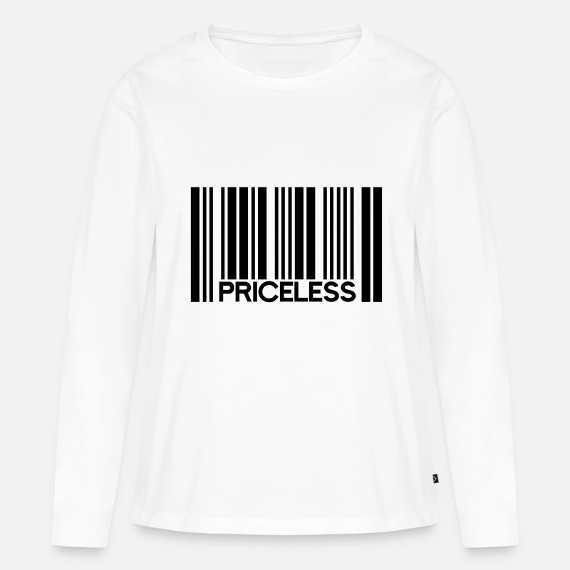 Unbezahlbar Barcode Preis - Frauen Premium Bio Langarmshirt - Weiß