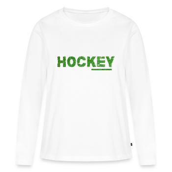 Field hockey Hockey Hockey field Artificial turf hockey - Women's Premium Organic Long Sleeve Shirt - white - Front - Julia (174cm)