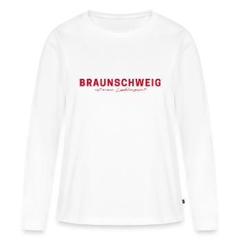 Braunschweig T-Shirt – For real fans - Women's Premium Organic Long Sleeve Shirt - white - Front - Julia (174cm)