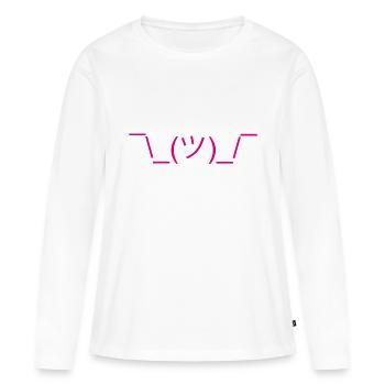 meh art ascii ¯ \ _ (ツ) _ / ¯ Internet émoticône emoji - T-shirt manches longues Premium bio Femme - blanc - Devant - Julia (174cm)