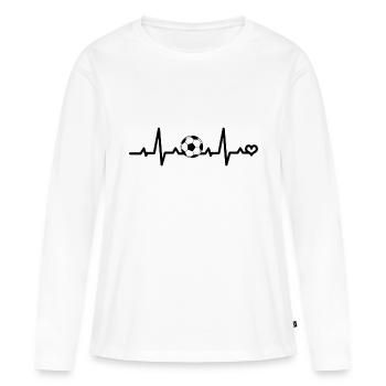 Fréquence cardiaque du football - T-shirt manches longues Premium bio Femme - blanc - Devant - Julia (174cm)
