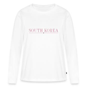 J’adore la Corée du Sud - T-shirt manches longues Premium bio Femme - blanc - Devant - Julia (174cm)
