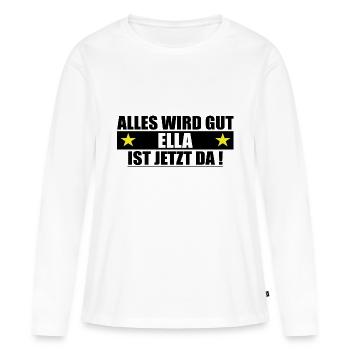 Ella Name Vorname Geburtstag - Frauen Premium Bio Langarmshirt - Weiß - Vorne - Julia (174cm)