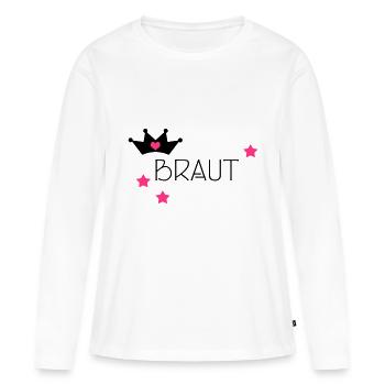 Junggesellinnenabschied BRAUT - Frauen Premium Bio Langarmshirt - Weiß - Vorne - Julia (174cm)