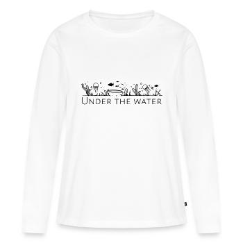 Sous l’eau - T-shirt manches longues Premium bio Femme - blanc - Devant - Julia (174cm)