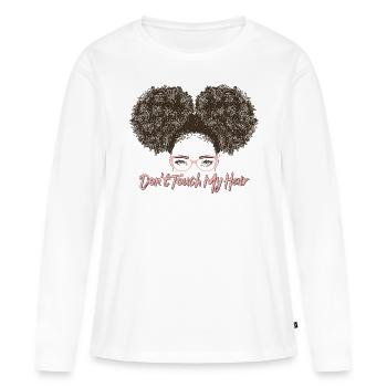 Hair Touch Graphic - Women's Premium Organic Long Sleeve Shirt - white - Front - Julia (174cm)