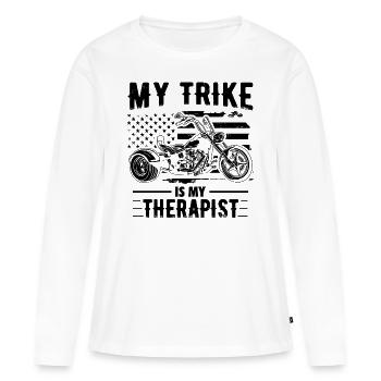 Triker - Frauen Premium Bio Langarmshirt - Weiß - Vorne - Julia (174cm)