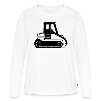 bulldozer - T-shirt manches longues Premium bio Femme - blanc - Devant - Julia (174cm)
