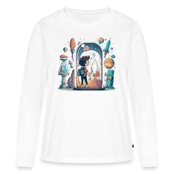 Botanische Schönheit: Pflanzenwunder - Frauen Premium Bio Langarmshirt - Weiß - Vorne - Julia (174cm)