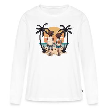 Romantischer Kurzurlaub - Frauen Premium Bio Langarmshirt - Weiß - Vorne - Julia (174cm)