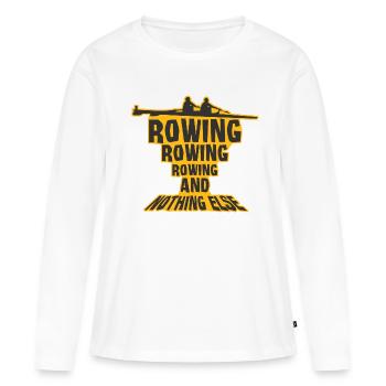 Rudern - Frauen Premium Bio Langarmshirt - Weiß - Vorne - Julia (174cm)