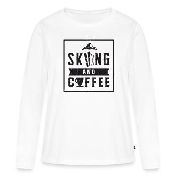 Ski Café Sports d’hiver Skis Neige Hiver - T-shirt manches longues Premium bio Femme - blanc - Devant - Julia (174cm)