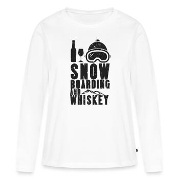 Snowboard Winter Sport Boarding Snow Whiskey - T-shirt manches longues Premium bio Femme - blanc - Devant - Julia (174cm)