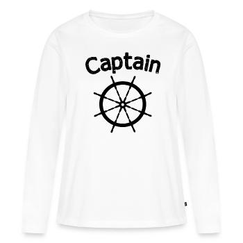 Idée cadeau propriétaire de bateau de sports nautiques - T-shirt manches longues Premium bio Femme - blanc - Devant - Julia (174cm)